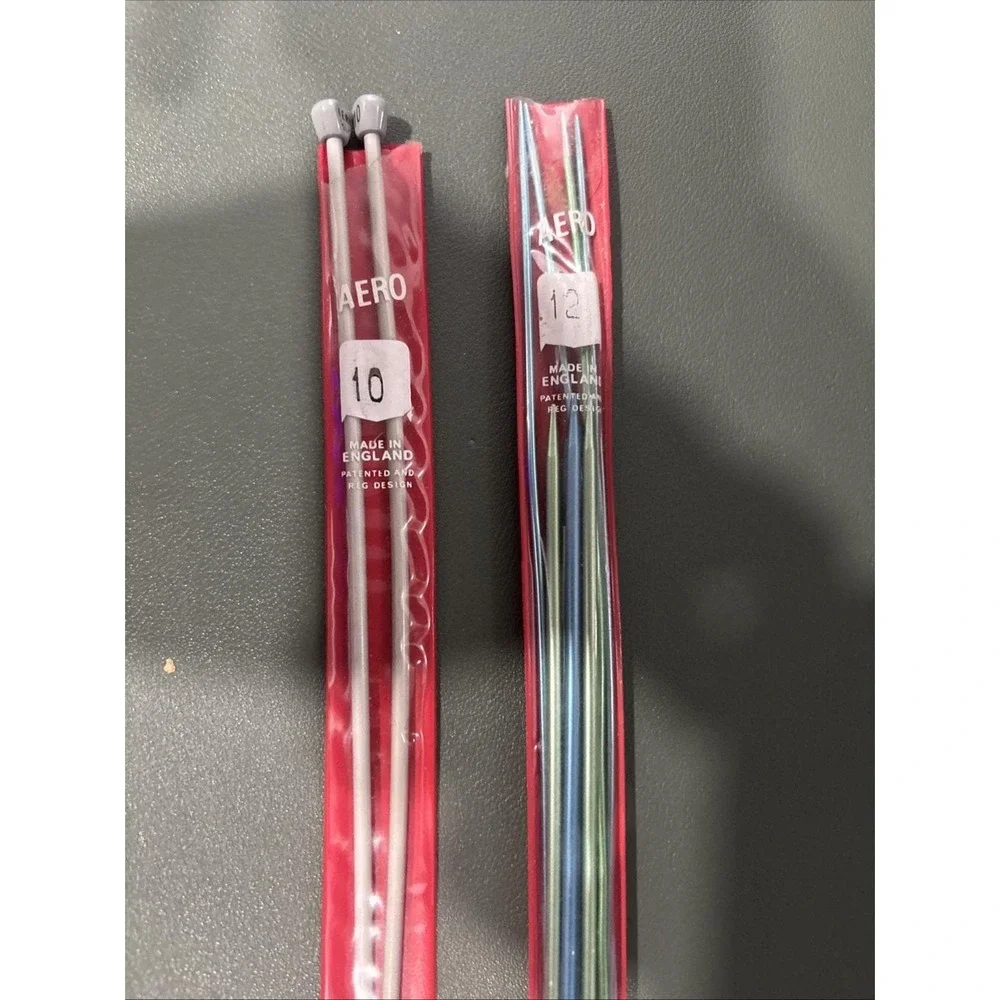 VTG Aero Knitting Needles UK 10 12 3.25mm 2.75mm Straight DPN Made In England